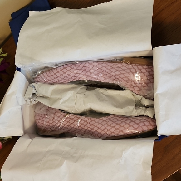 NWT NIB Italeau Vera Waterproof Suede Leather Ballet Flat in Cipria, Sz 42/11 - Picture 4 of 4